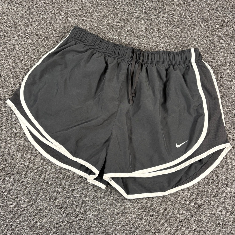 Nike Dri-FIT Tempo Running Shorts Womens XL Black White Athletic Workout